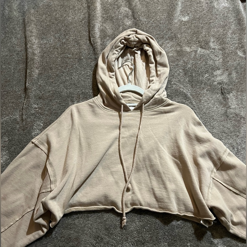 Tan cropped hoodie